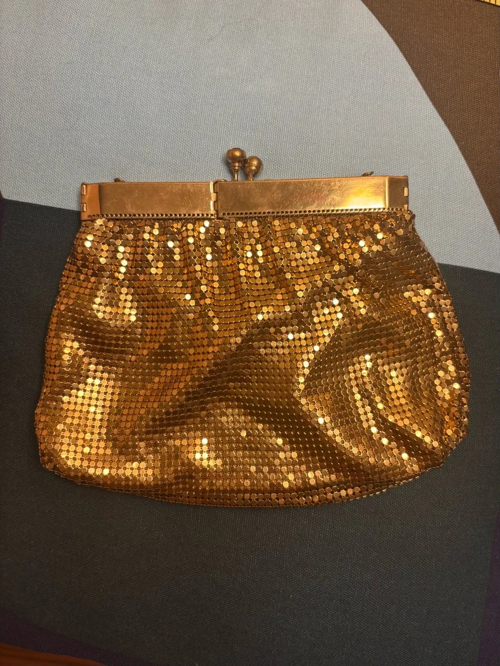 Vintage Gold Mesh Evening Clutch